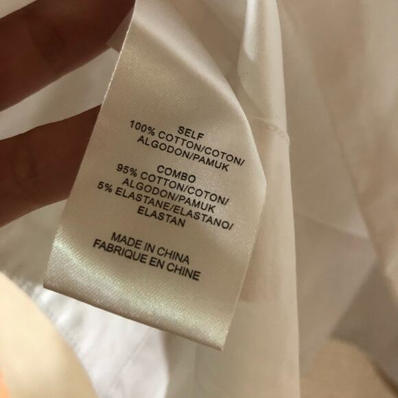 NWT Tibi white tech poplin popover with cutouts and snaps on back - Picture 10 of 12